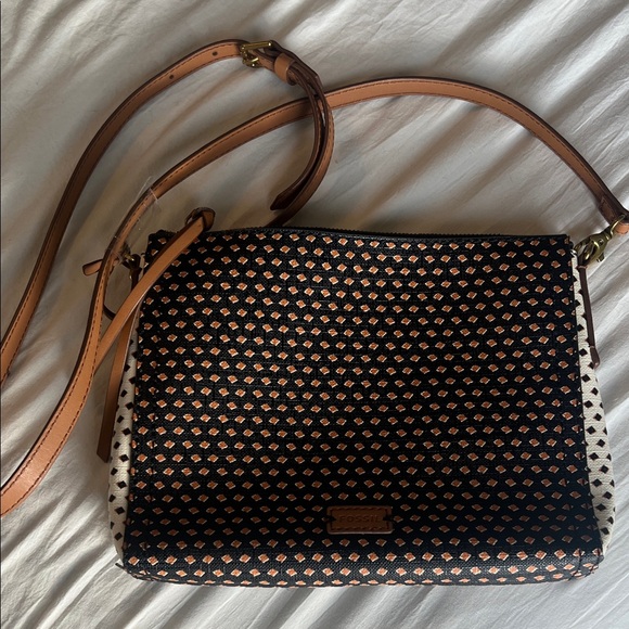 Fossil Handbags - Fossil Black and Brown Crossbody Bag